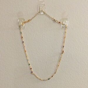2/$15 Item 16 Necklace- 20 in gold tone chain with multicoloured crystal beads